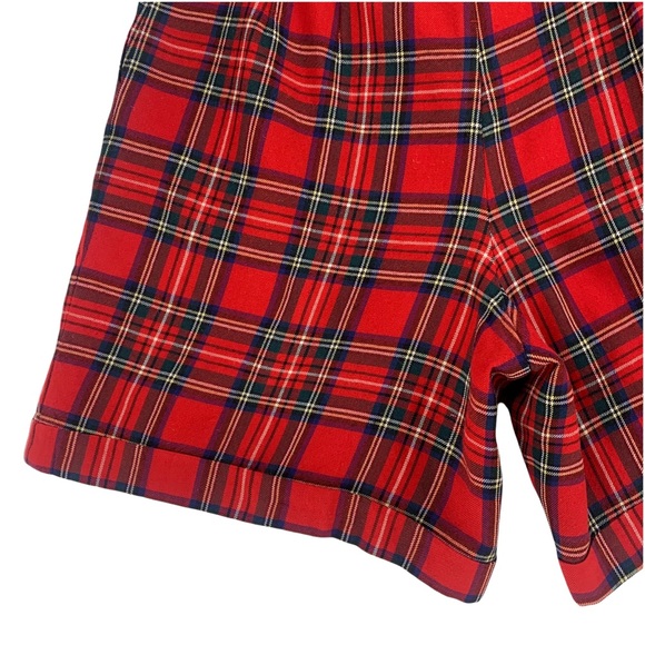 Vintage 100% Wool Red Plaid Shorts- Made in the USA by Talbots Petites - Picture 9 of 13